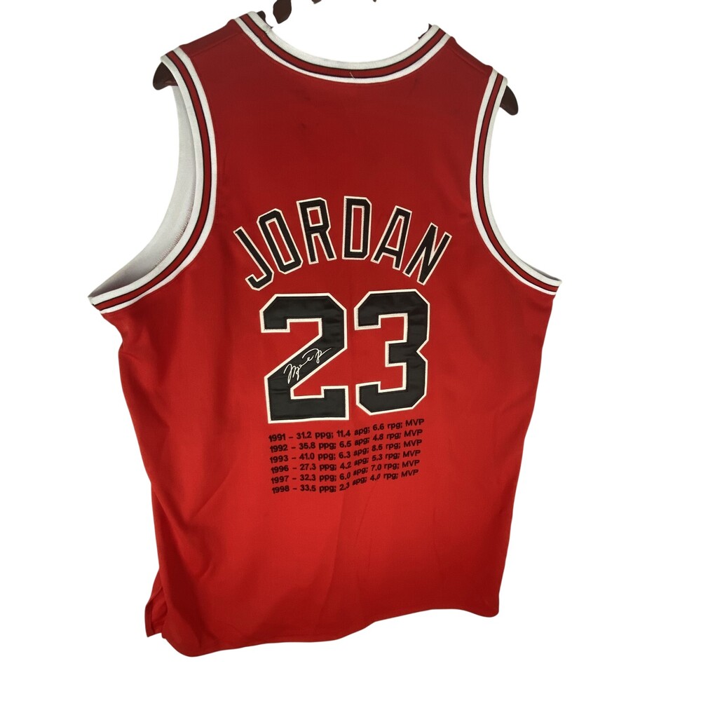 Vintage Mitchell & Ness Stats Jersey 6x MVP 91-98 Bulls Michael Jordan #23 NWT